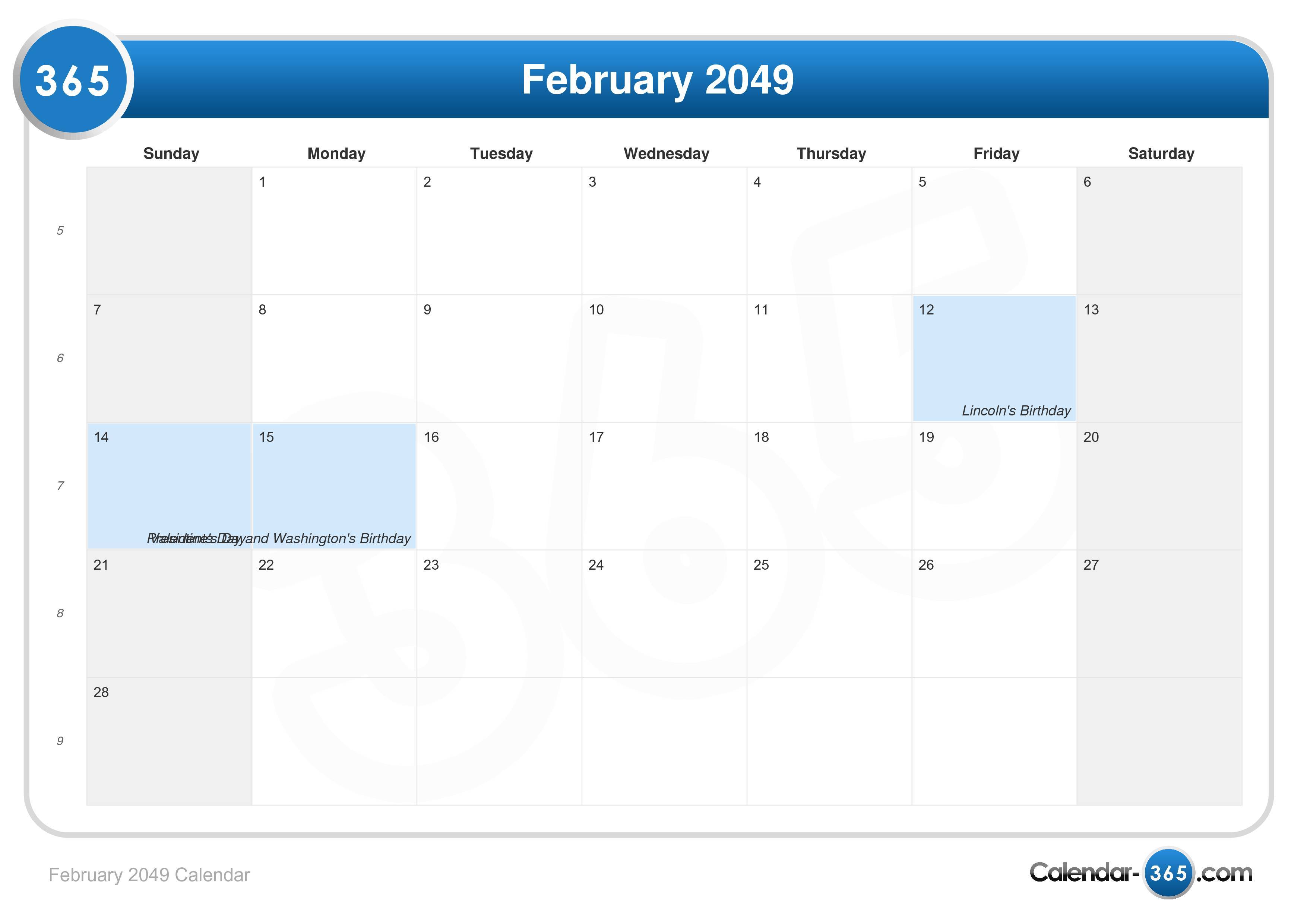 February 2049 Calendar3508 x 2480