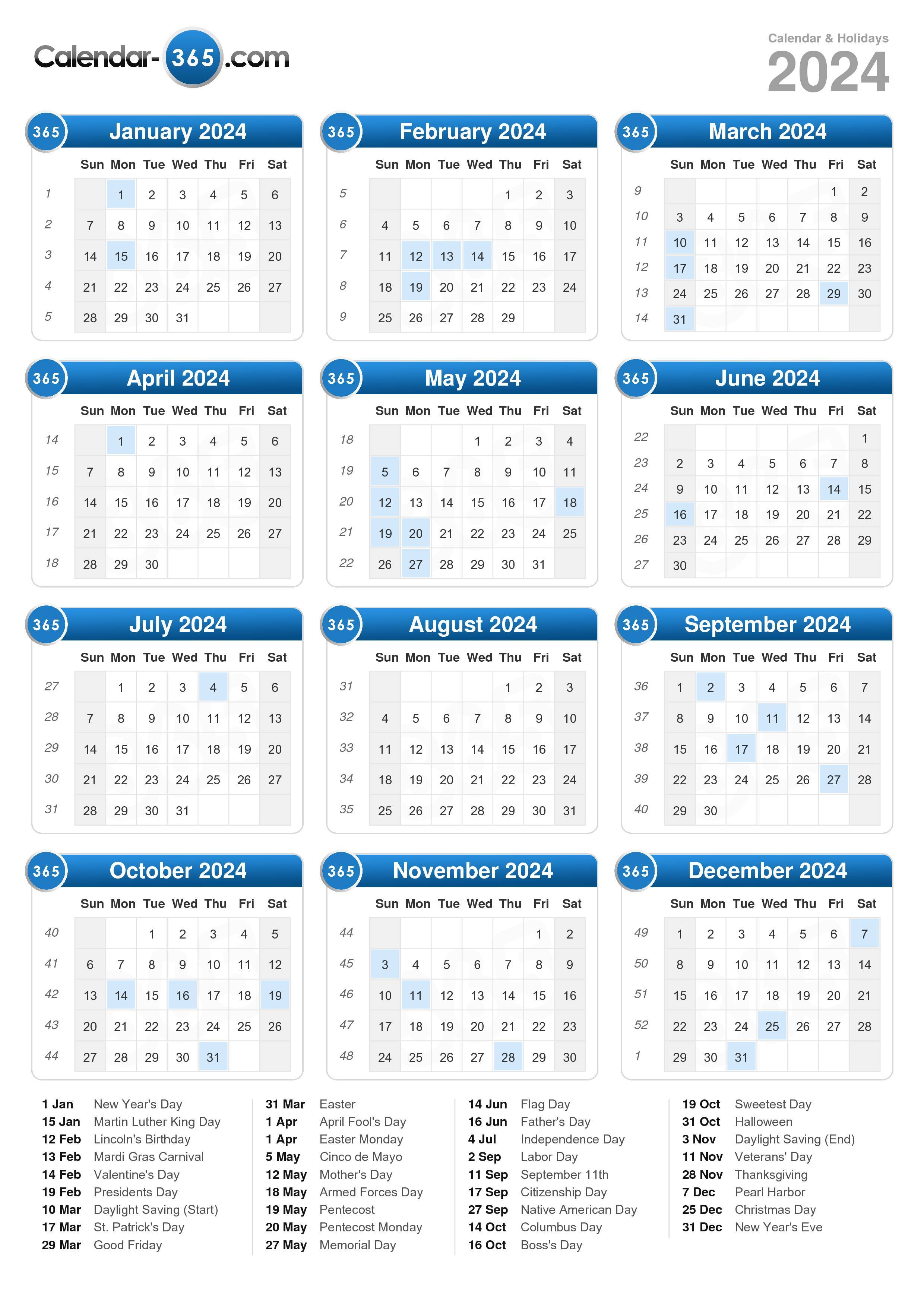 2024 Printable Calendar With Images 2024 Holiday Calendar