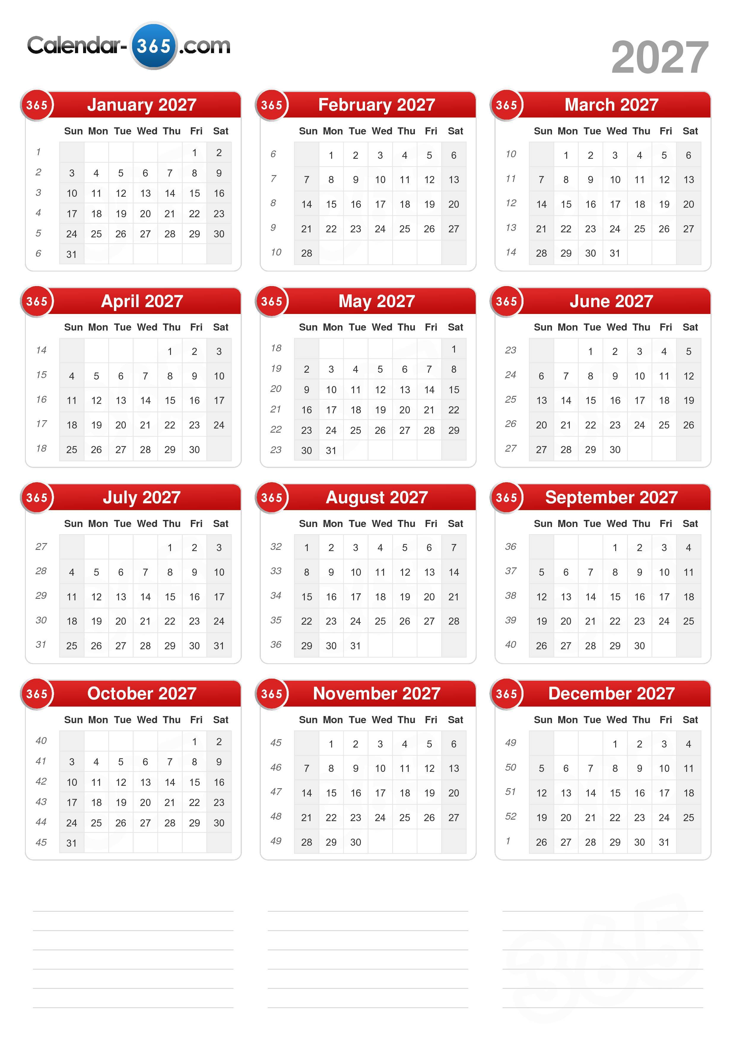 2027 Calendar