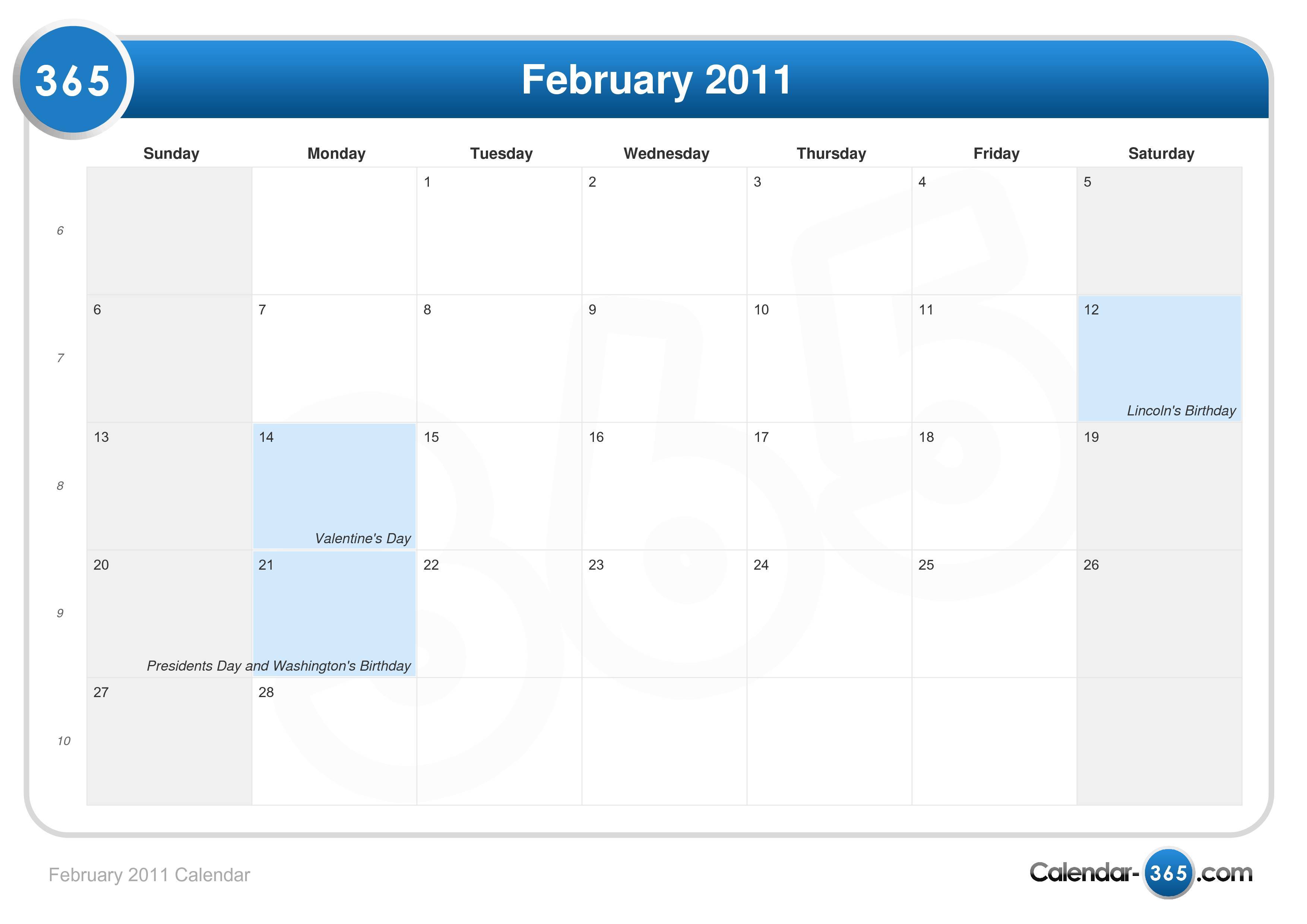 Frozen in Time: 2011-12 Season Calendar: February