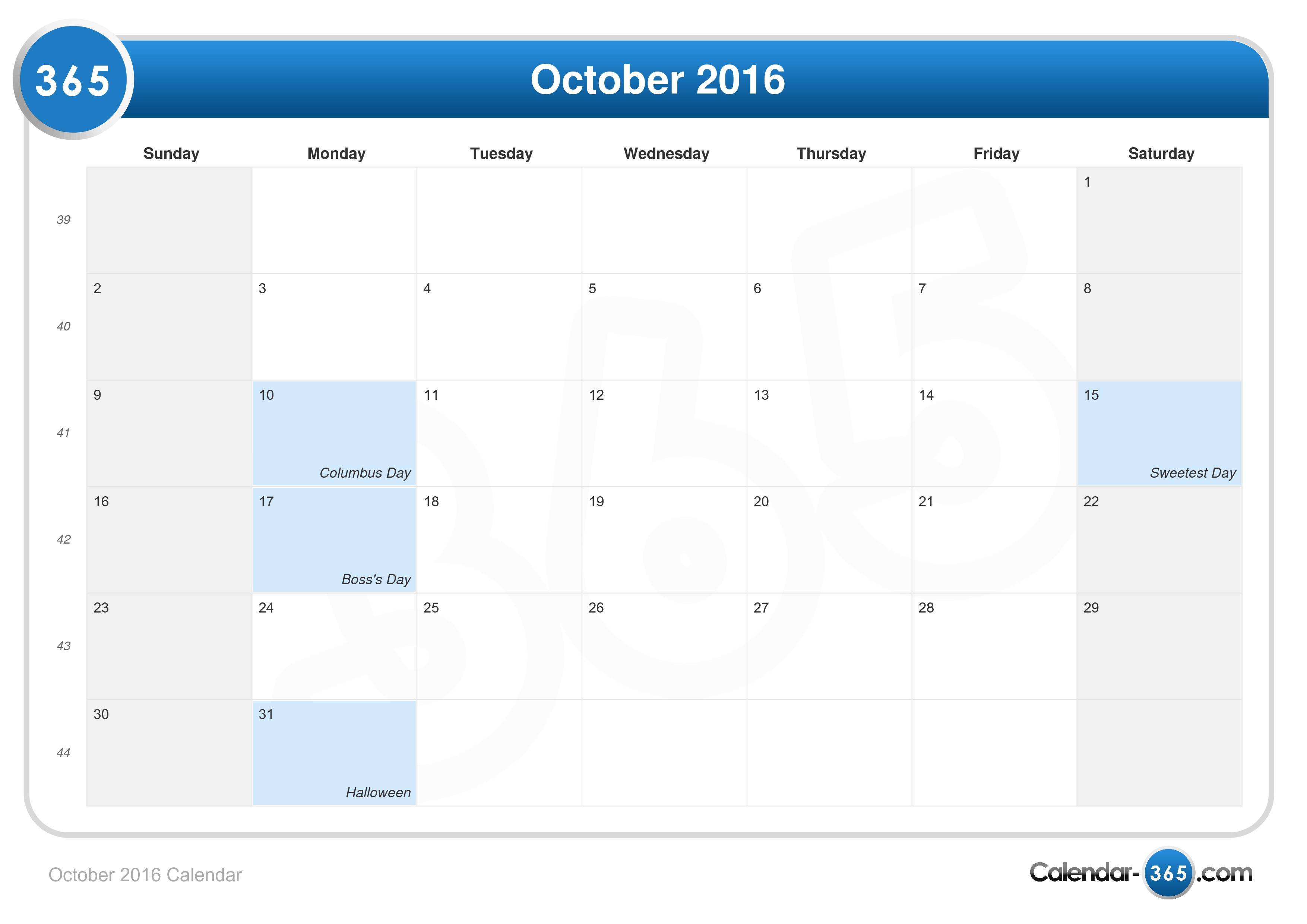 Klaar Attent Inschrijven October 2016 Calendar